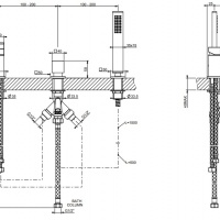 Смесители Смеситель на борт ванны черный матовый 