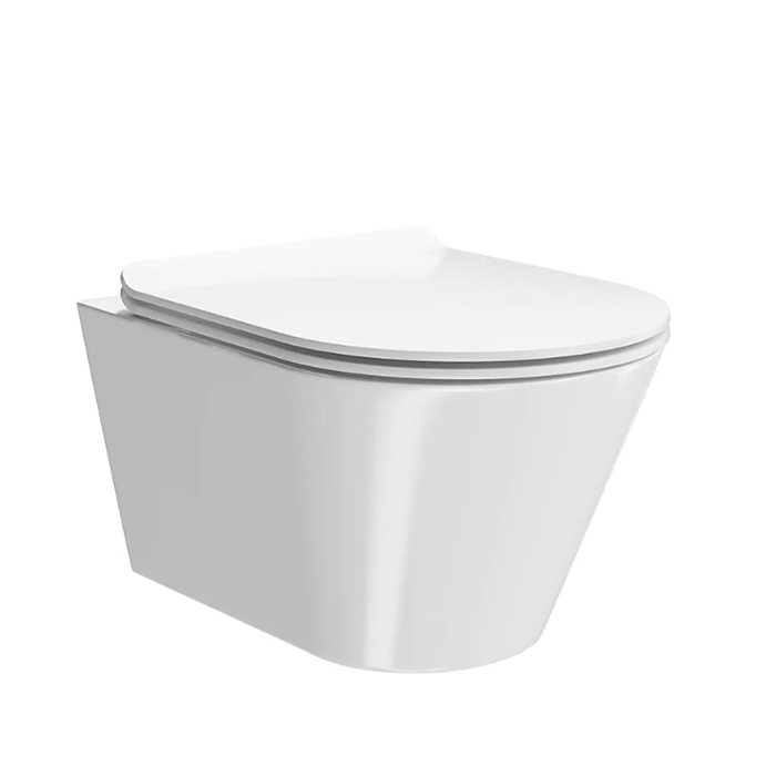Унитазы Унитаз подвесной безободковый, белый глянцевый (Цена по акции) 
