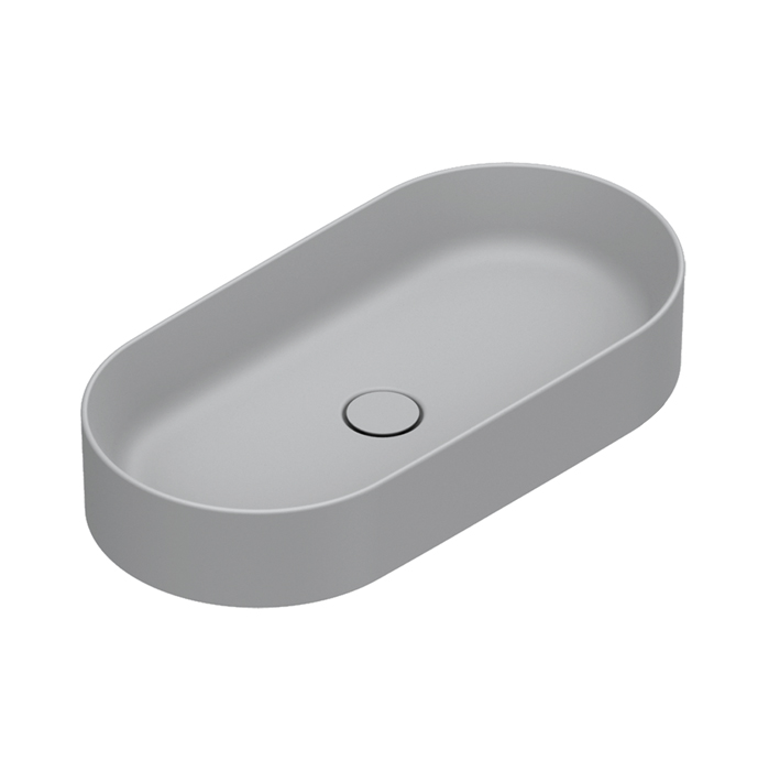 Раковины Раковина настольная. Без перелива. 70x35 h12см, без отверстий под смеситель, покрытие Cataglaze+, цвет Cemento Satinato 