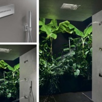 Душевая программа Верхний душ, излив из стены, нержавеющая сталь глянцевая 