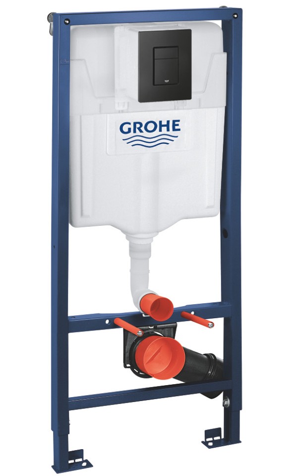 Системы инсталляции Solido 3 в 1 в сборе для подвесного унитаза, с панелью смыва черной матовой 