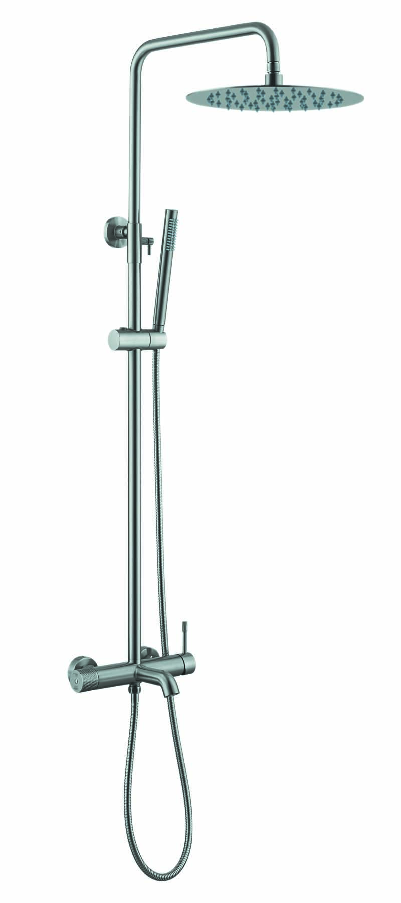 Душевая программа Стойка для душа со смесителем , Nickel Brush, верхний душ латунь 