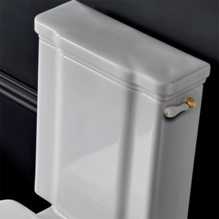 Бачок для унитаза моноблок, с боковым отверстием для ручки механизма, (без механизма слива), цвет белый