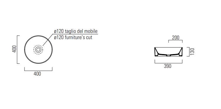 Раковины Раковина - чаша накладная кркглая 400x400 мм 