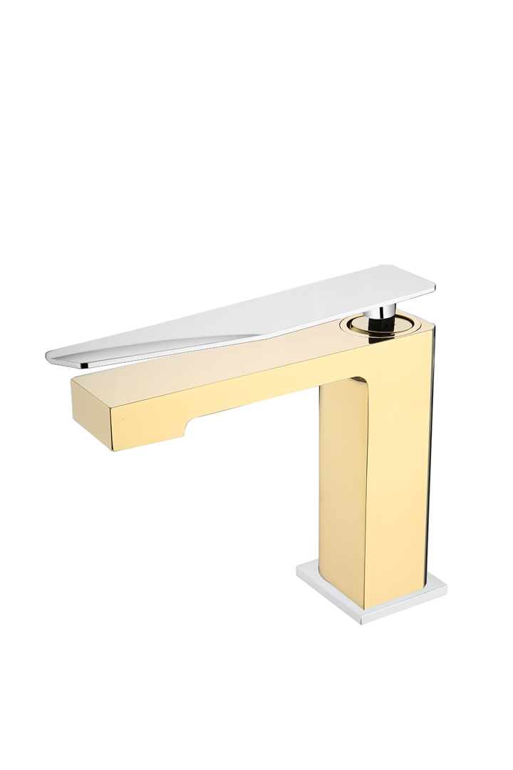 Смесители Смеситель для раковины низкий Gold-Chrome 