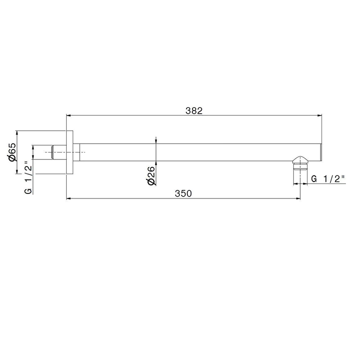 Комплектующие Кронштейн для верхнего душа, цвет хром 