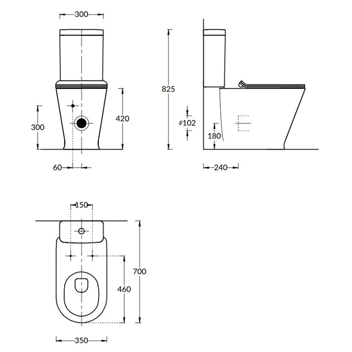 Унитазы Унитаз напольный безободковый, белый глянцевый 