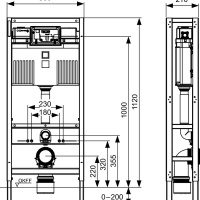 Системы инсталляции TECEbase модуль для установки унитаза, двойная рама, высота h1120мм 