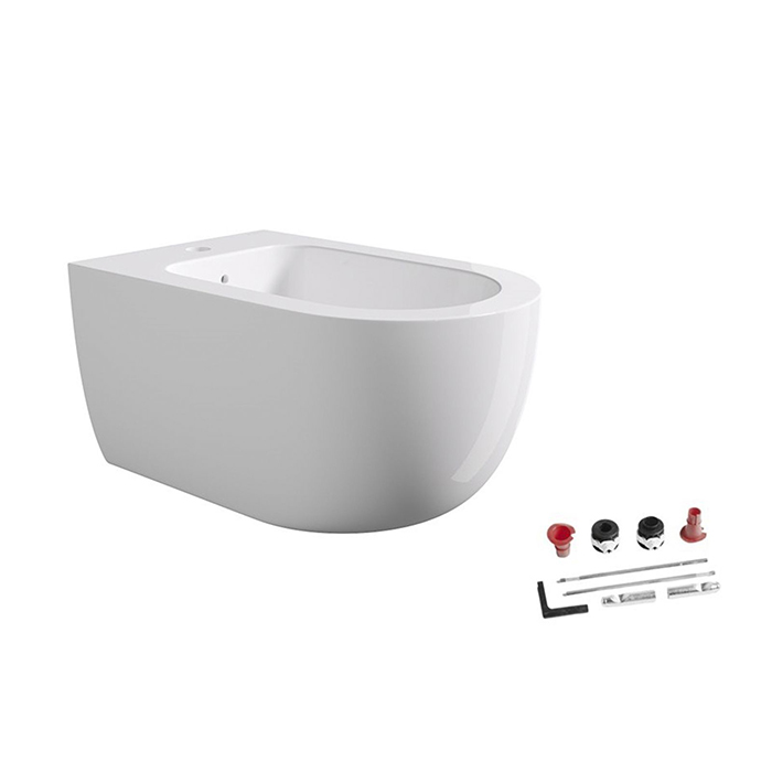 Биде 55х35, подвесное, с набором для крепления, белый глянцевый