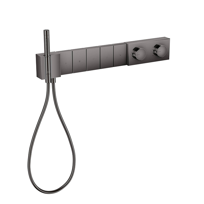 Смесители Смеситель для душа 680/100, встраиваемый, термостат, на 5 источников, с ручным душем, цвет черный 