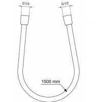 Комплектующие IDEALFLEX Шланг для душа 150 см, хром 