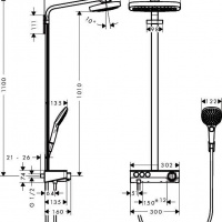 Душевая программа Showerpipe 300 3jet с ShowerTablet Select 300, хром 