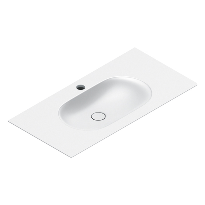 Раковины Раковина консоль 100x50, с 1 отверстием под смеситель, покрытие Cataglaze+ , цвет белый матовый 