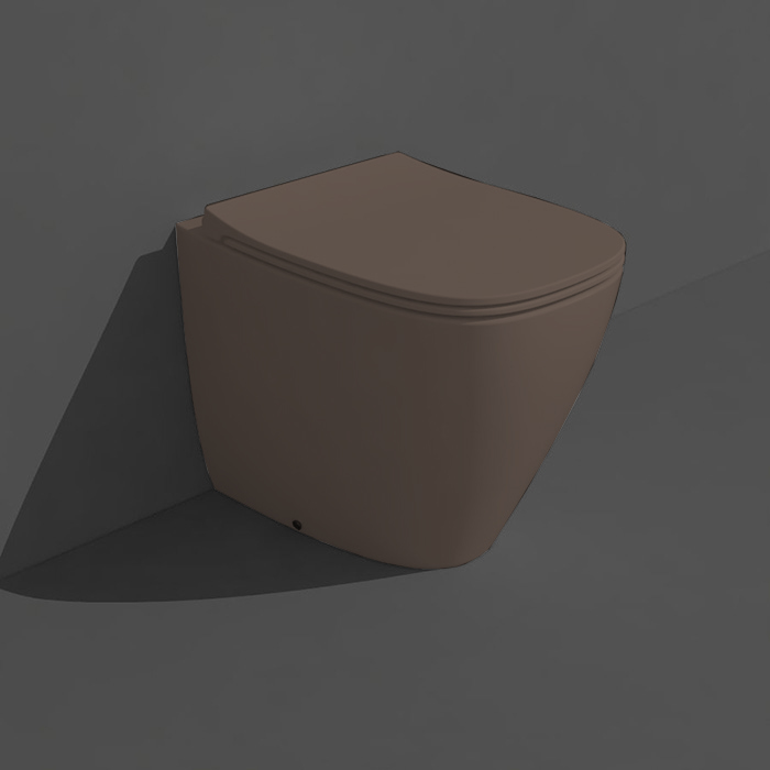 Унитазы Унитаз напольный 53,5x370xh42 см, смыв Tornado, безободковый, цвет moca matt 