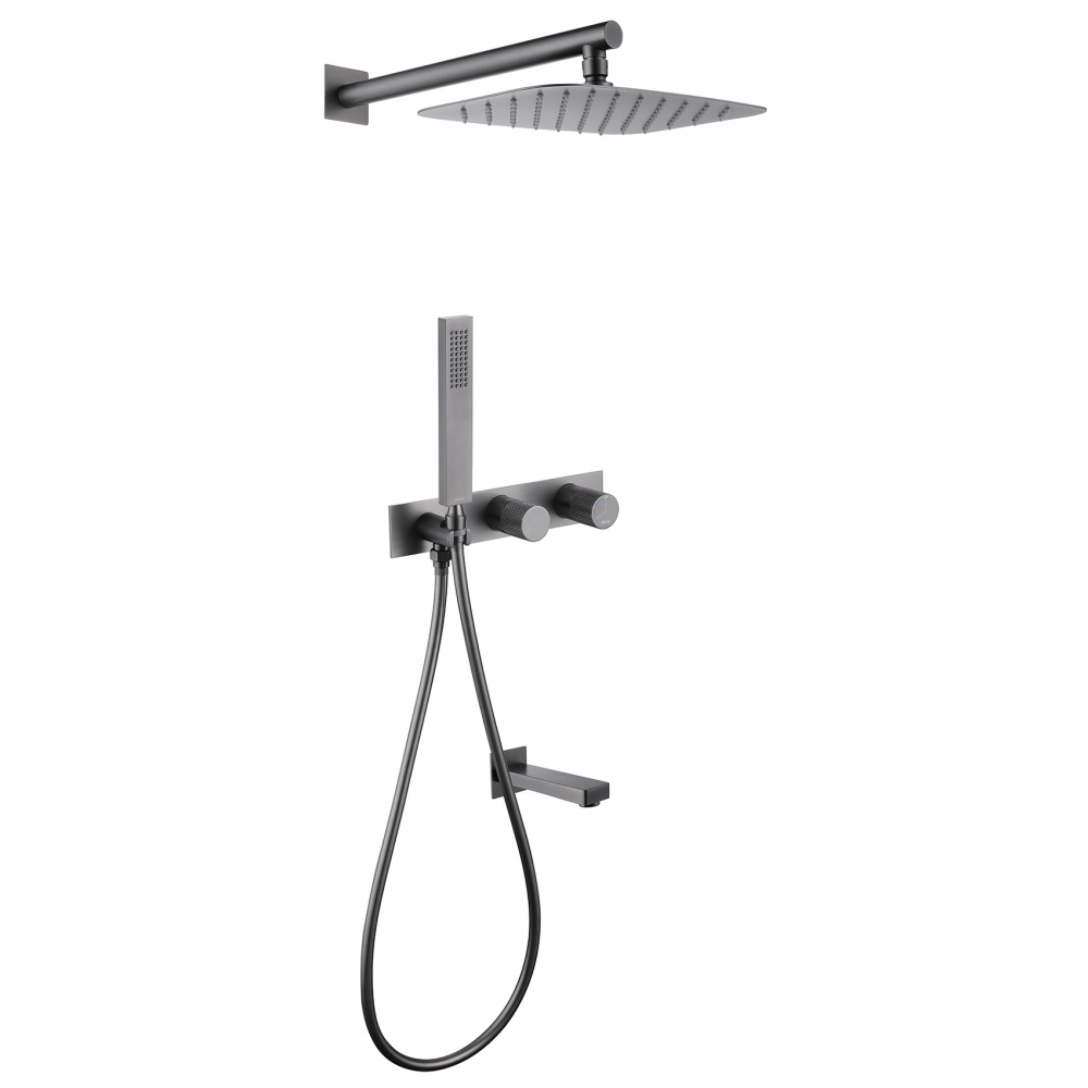 Душевая программа Душевая система скрытого монтажа с изливом, никель 