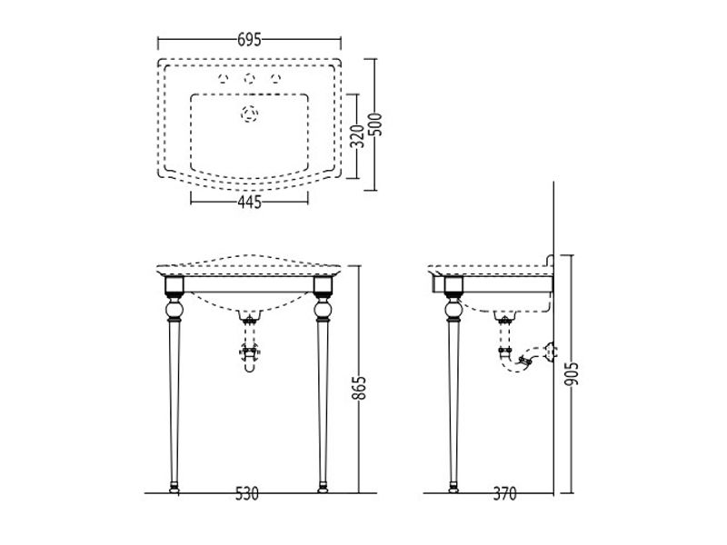 Комплектующие консоль для раковины 