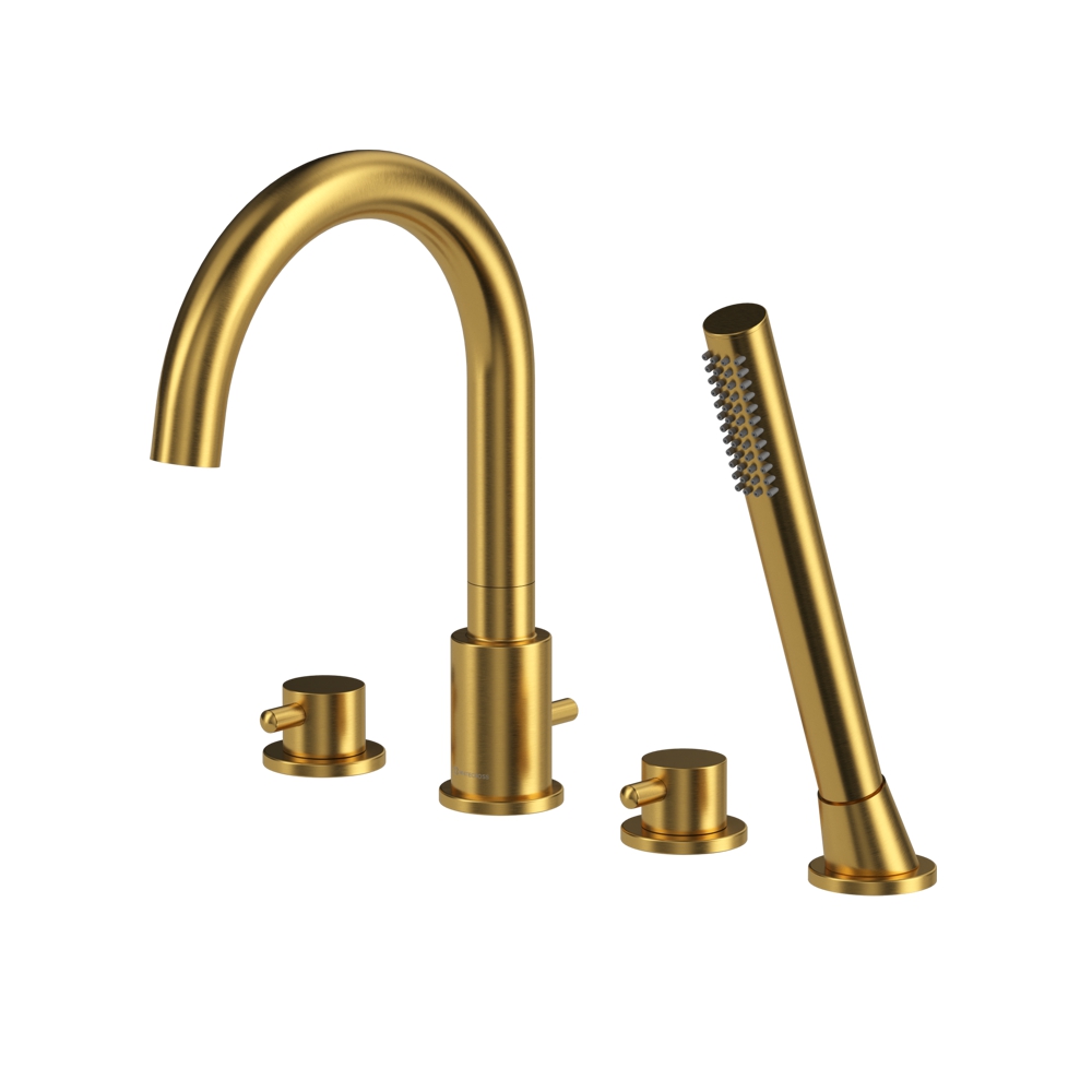 Смесители Смеситель для ванны на 4 отверстия Y1232GLB (брашированное золото) 