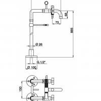 Смесители  Barcelona Смеситель напольный для ванны с ручной лейкой, держателем, шлангом 150 см, цвет хром 
