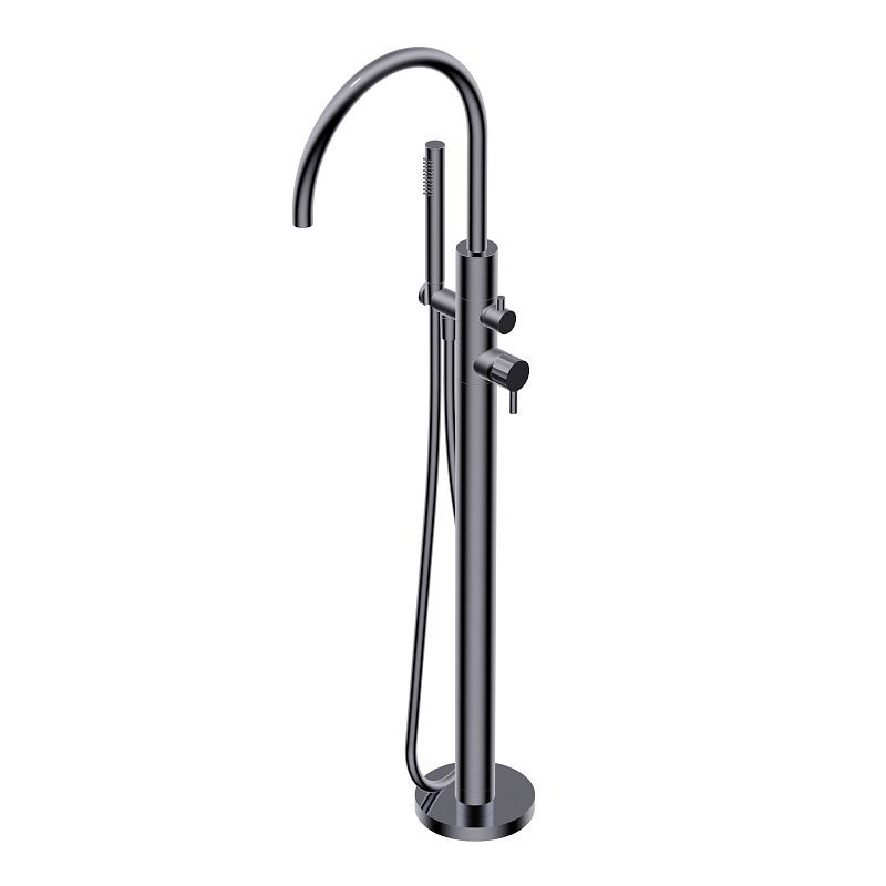 Смесители Смеситель для ванны с ручной лейкой и шлангом цвет брашированный черный хром 