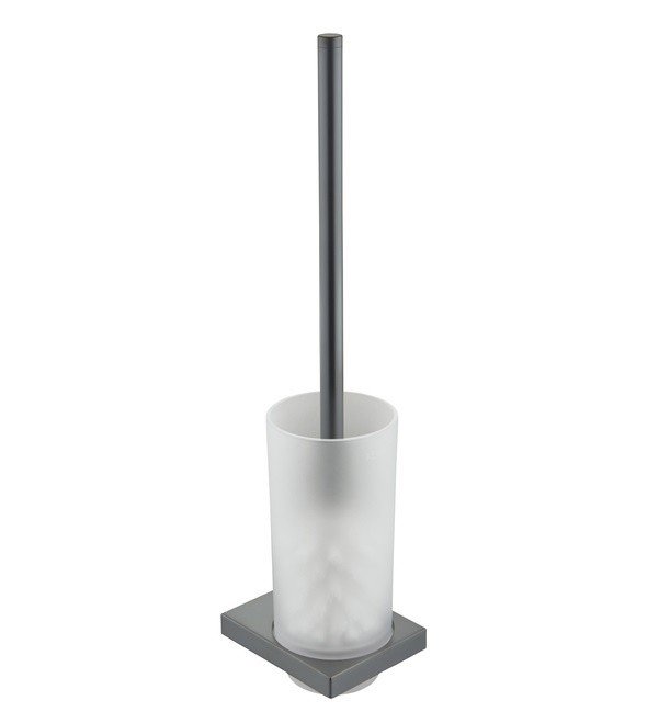 Аксессуары для ванной Ёршик для унитаза подвесной (хром черный шлифованный) 