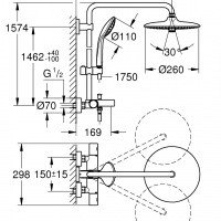 Душевая программа Душевая система 27475002 Euphoria с термостатом для ванны 