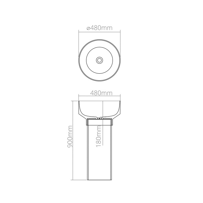 Раковины Раковина напольная 48x48xh90 см, материал: Glasstech прозрачная смола, цвет: чаша pomegranate/пьедестал graphite 