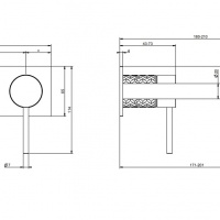 Смесители Настенный смеситель для раковины внешняя часть чёрный шлифованный металл 