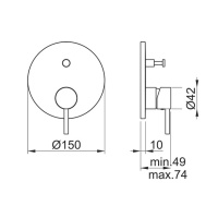 Смесители Смеситель для ванны на 2 потребителя, внешняя часть, чёрный матовый 