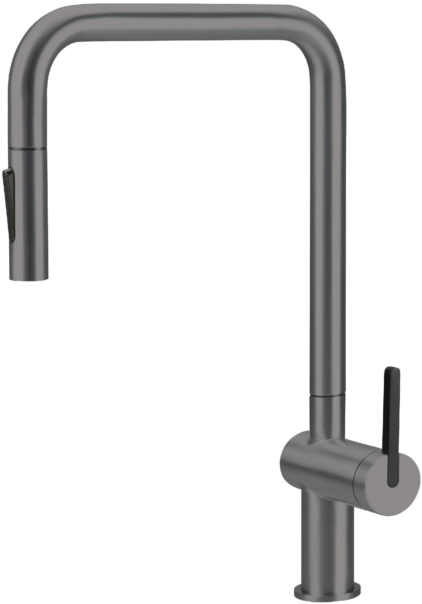 Смесители Смеситель для кухни с выдвижным U-изливом (титан) 