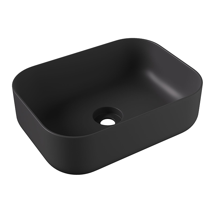 Раковины Раковина 50x37хВ16,5, накладная, без отверстия под смеситель, чёрный матовый 