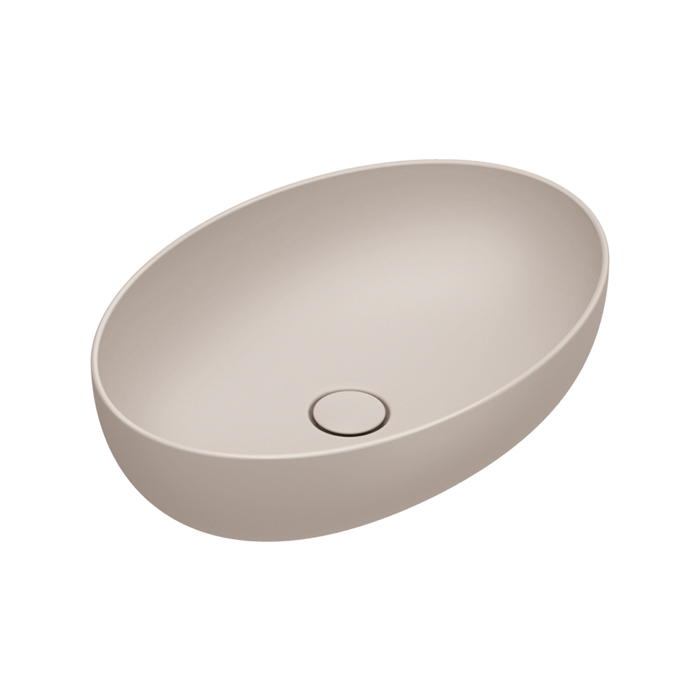 Раковины Раковина 60x42 h16 накладная, без перелива, без отверстий под смеситель, покрытие Cataglaze+, цвет Seta Satinato 