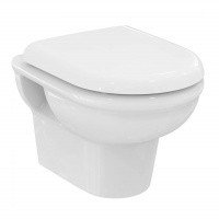 Унитазы EXACTO Подвесной безободковый унитаз с крышкой микролифт, белый 