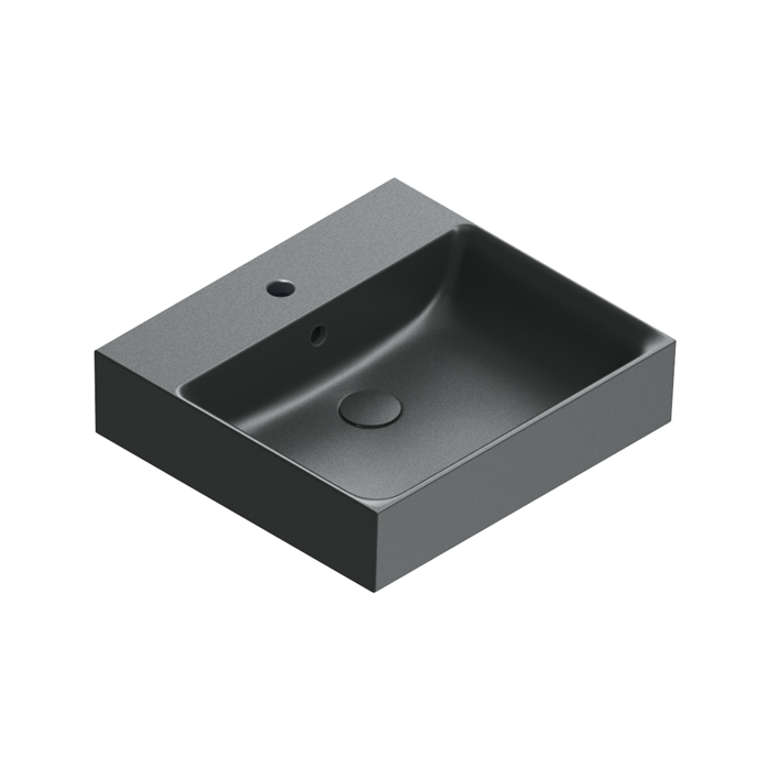 Раковины Раковина 50x47, с 1 отверстием под смеситель, покрытие Cataglaze+ , цвет черный матовый 