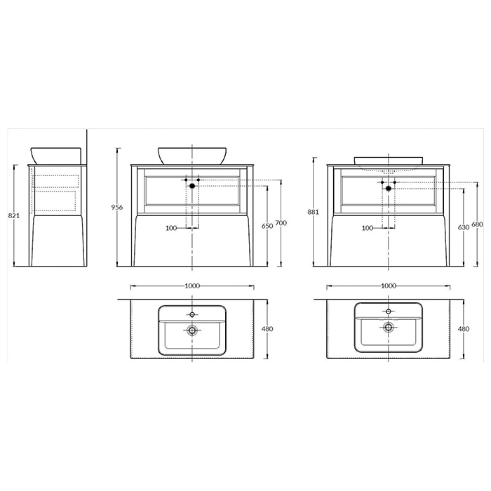 Мебель для ванной Тумба Classic NEO напольная 1+1 ящик 100, белая матовая 