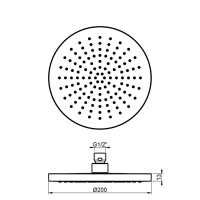 Душевая программа Верхний душ O 200 мм, хром 
