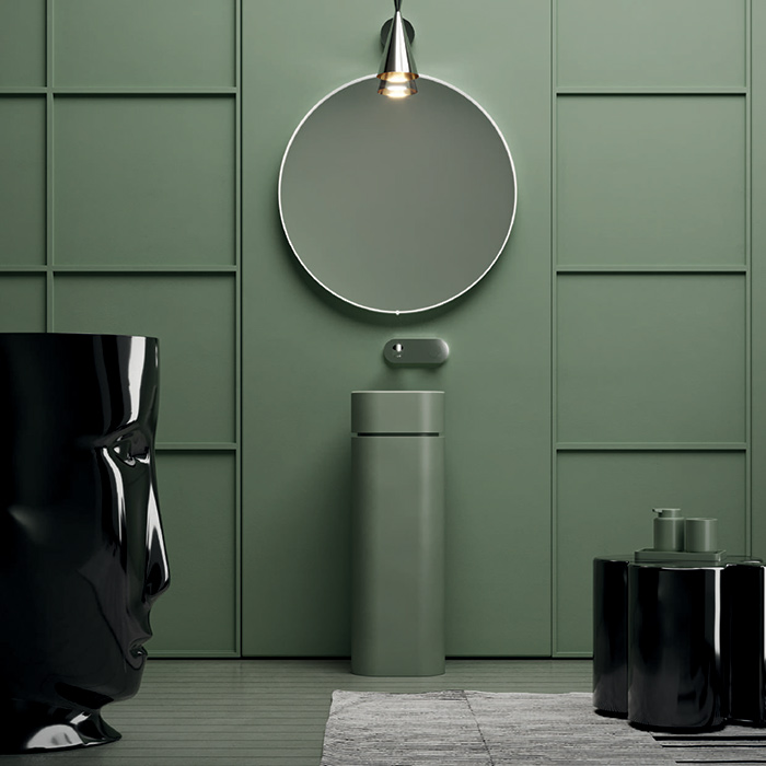 Hako Раковина накладная квадратная 30х30хH15 см, без отверстий под смеситель, цвет: verde matte (зеленый)