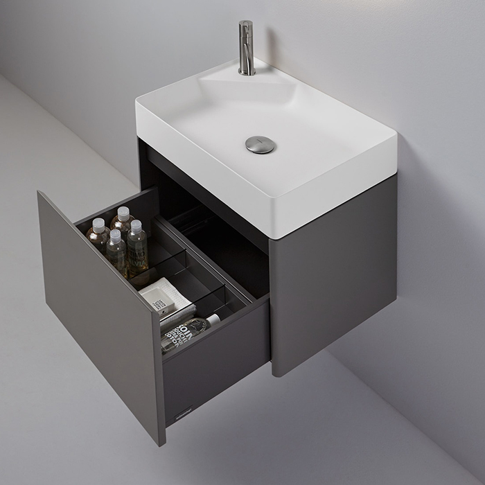 Мебель для ванной Комплект подвесной мебели 54х42хh37.5см, с раковиной, с 1 ящиком, цвет: Matita goffrato 