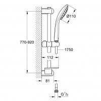 Душевая программа Euphoria 110 Duo 27225001 Душевой гарнитур с полочкой (хром) 