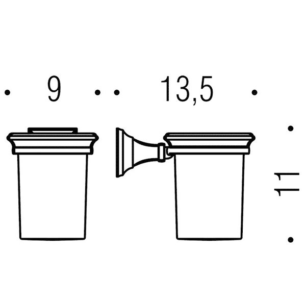 Аксессуары для ванной Стакан подвесной, цвет хром/матовое стекло 