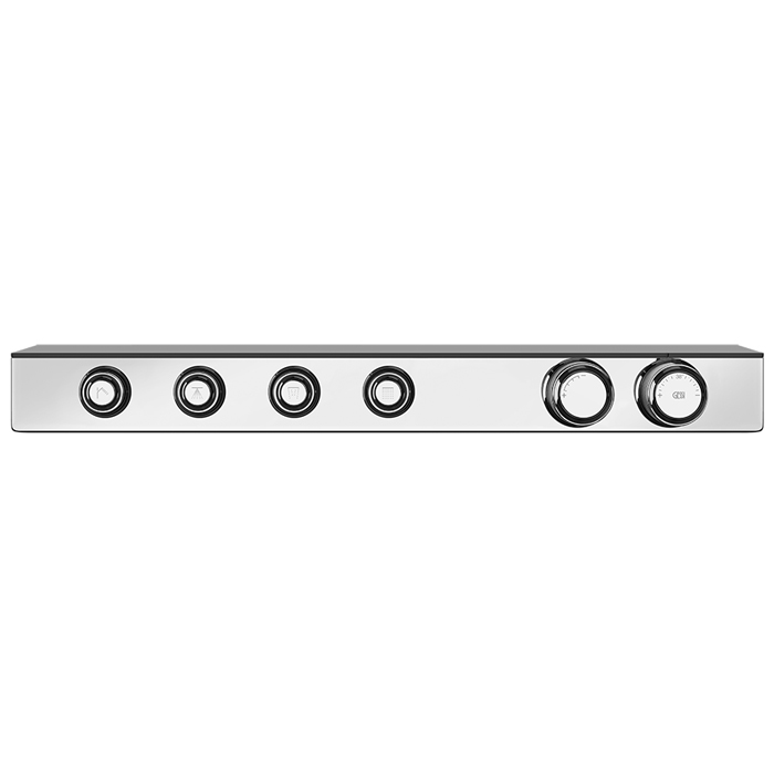 Смесители Смеситель для душа настенный встраиваемый, термостатический, с полкой, с 4 запорными кнопками, цвет хром 