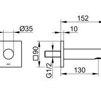 Комплектующие Излив для наполнения ванны 130 мм (чёрный матовый) 