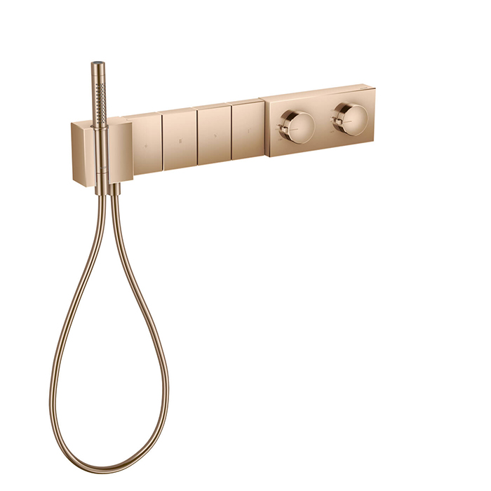 Смесители Смеситель для душа 610/100, встраиваемый, термостат, на 4 источника, с ручным душем, цвет красное золото 