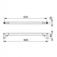 Аксессуары для ванной Полотенцедержатель 600 мм (чёрный матовый) 