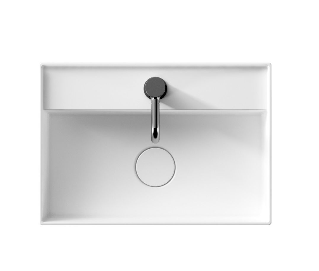 Раковины Подвесная прямоугольная раковина 50x35x13,5h см c крепежом fix01, цвет белый глянцевый 