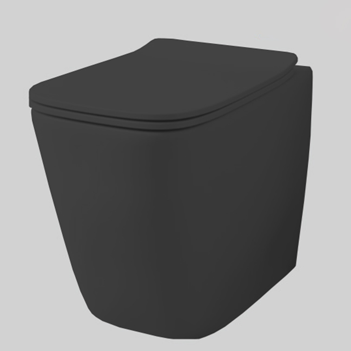 Унитазы Унитаз напольный ТУРБО СМЫВ THE REEL 36х52 см, цвет черный матовый/покрытие Saniglaze 