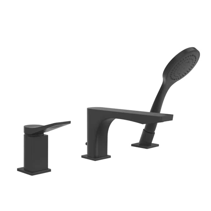 Смесители Смеситель на борт ванны на 3 отв, с убирающаяся душевой лейкой, цвет nero XL 