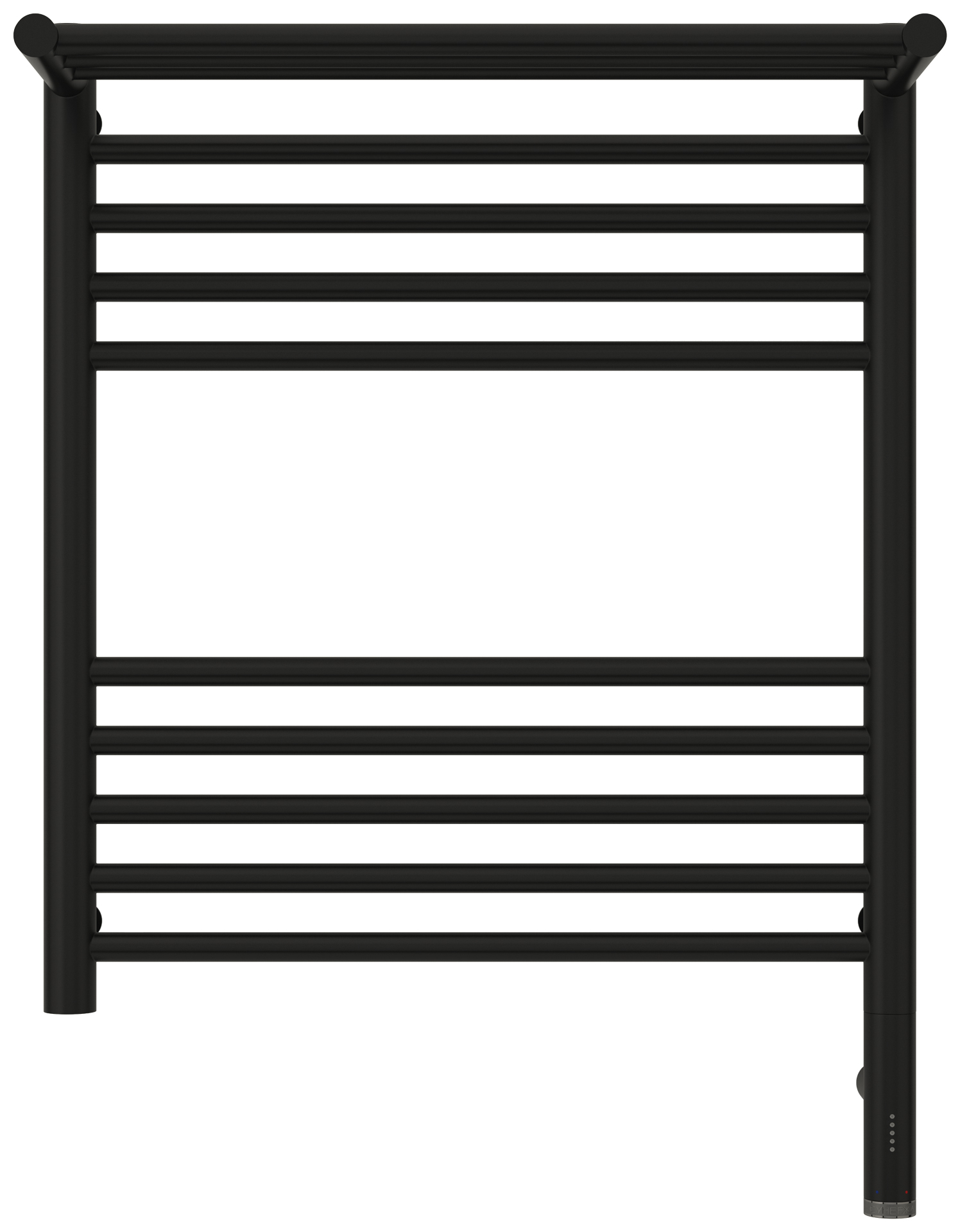 Полотенцесушители Полотенцесушитель электрический с одной полкой 600х500 / МЭМ правый (Матовый чёрный) 