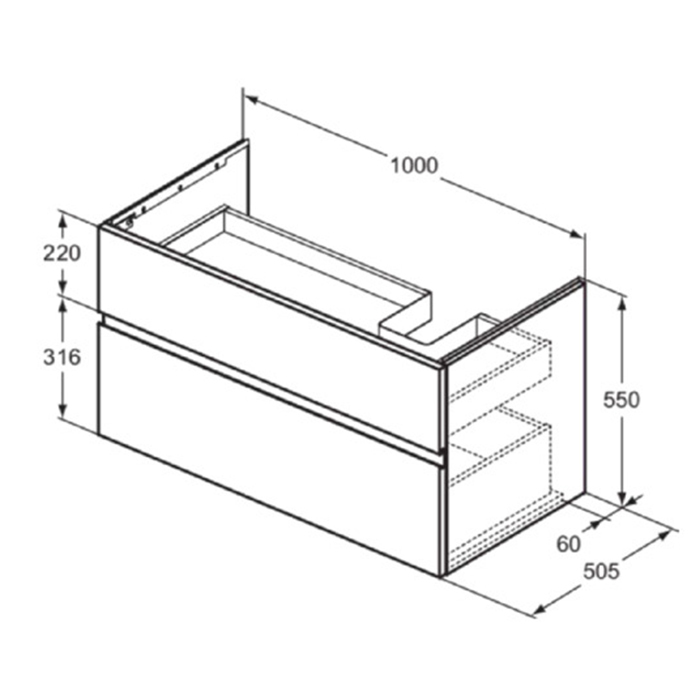 Раковины Раковина 1060х535хh145 мм, подвесная/накладная, ассиметричная, чаша справа, без отв, с переливом, без крепежа, цвет белы 
