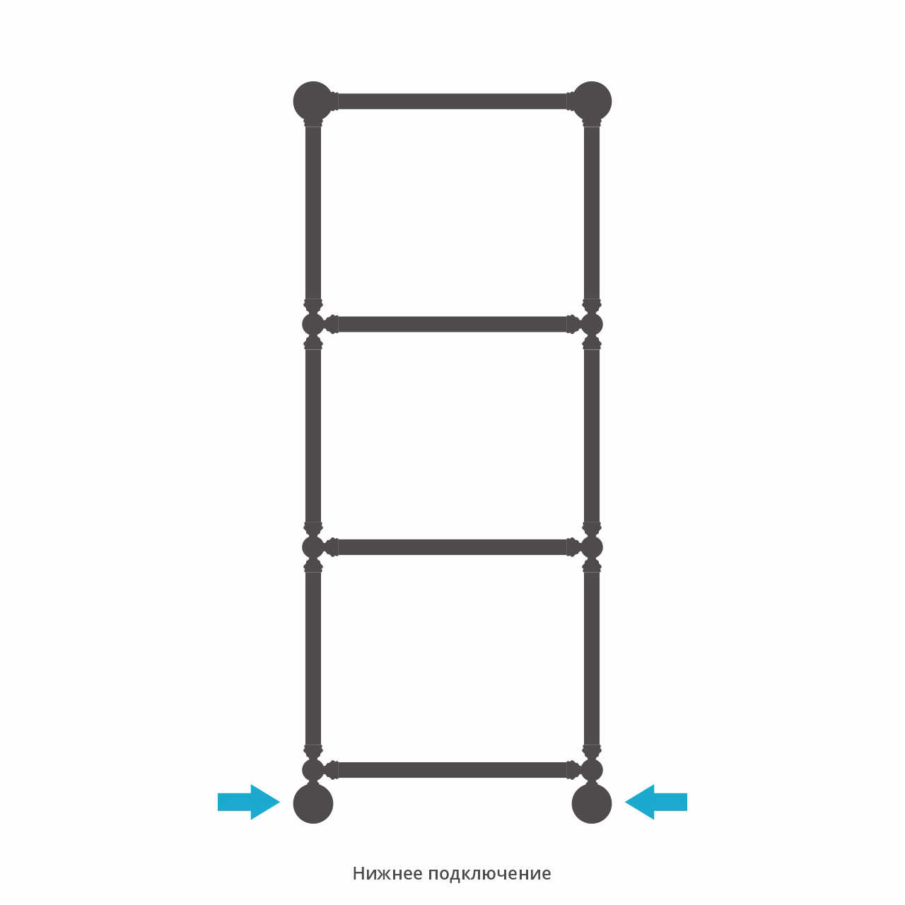 Полотенцесушители 1386 Полотенцесушитель 1260х500 (Тёмный титан муар) 