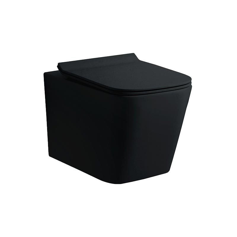 Унитазы Унитаз подвесной черный матовый TORNADO 520X360x360, TORNADO смыв, сиденье Soft close 
